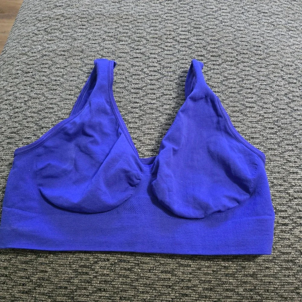 Hanes Bralette Womens Large Purple‎ Seamless V-Neck Wirefree G196/G19F